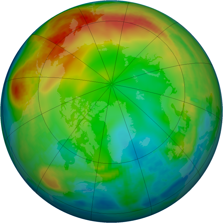 Arctic ozone map for 02 January 1987